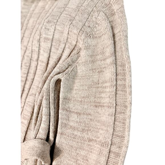 Chico’s Angora-Blend Belted Neutral Knit Sweater Removable Faux Fur Collar Sz 3 - Picture 7 of 8